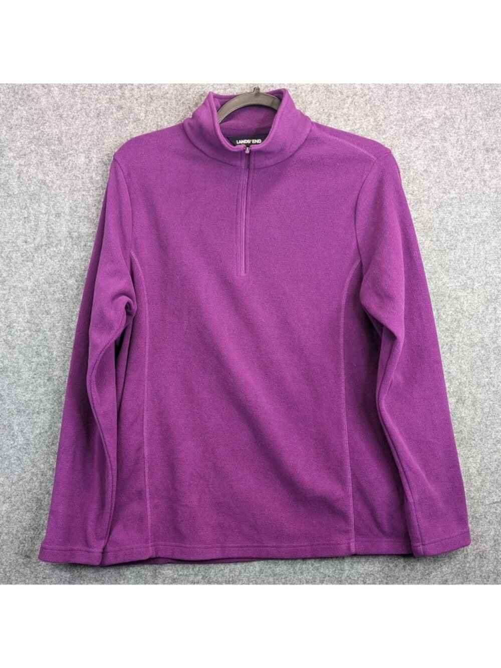 Lands End Plum Purple Womens Fleece Quarter Zip Pullover Medium M 10-12 NWT